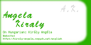 angela kiraly business card